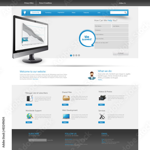 Modern  Website Template Vector Eps 10 