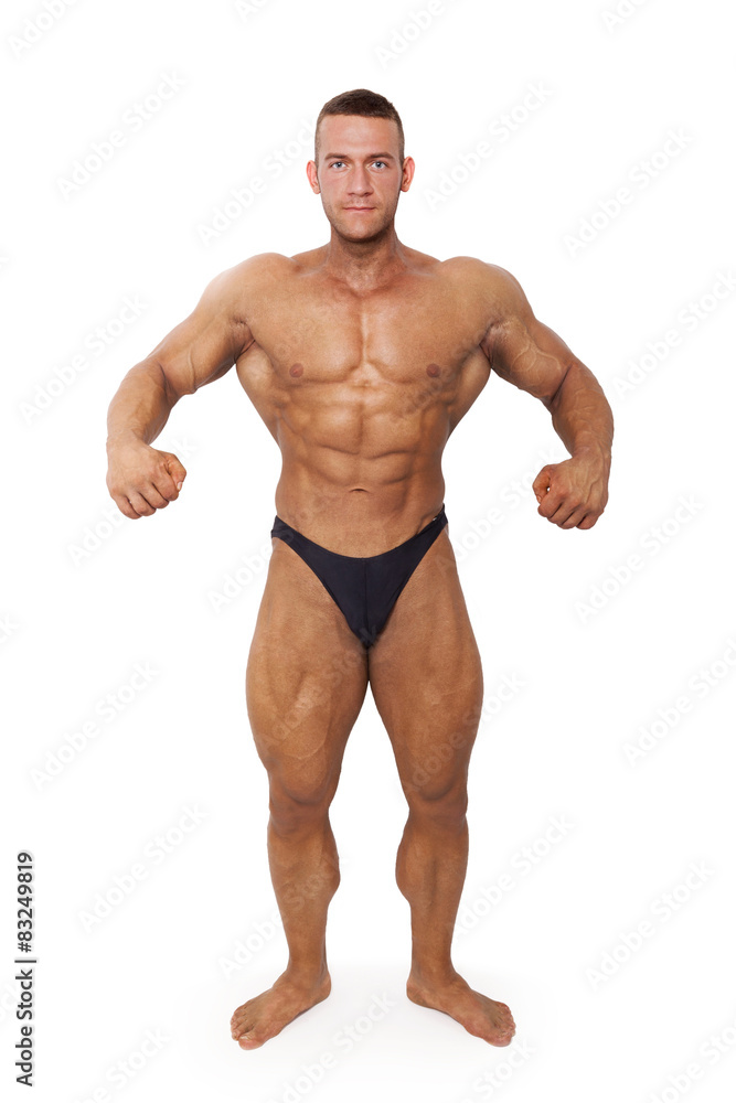 Bodybuilder posing. Bodybuilder posing.