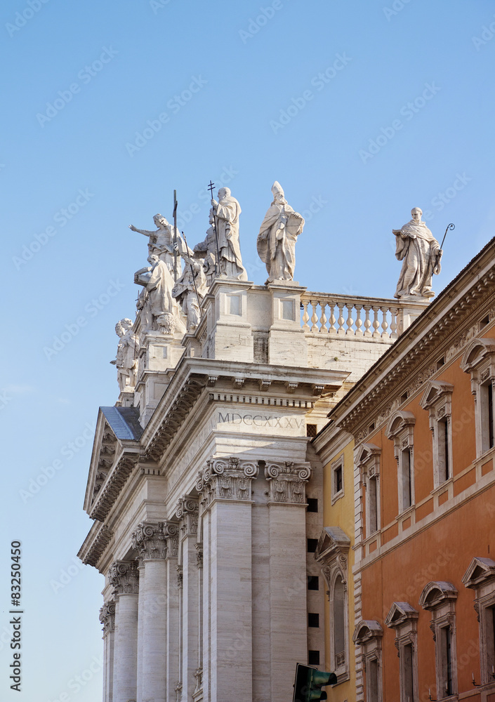  Fragment with statues of Basilica of St. John Lateran, Rome, It