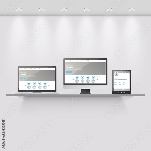 Gallery Interior, laptop, tablet and mobile phones,