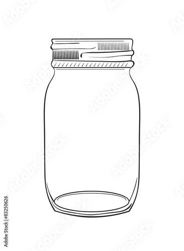 Illustration of hand drawn doodle jar