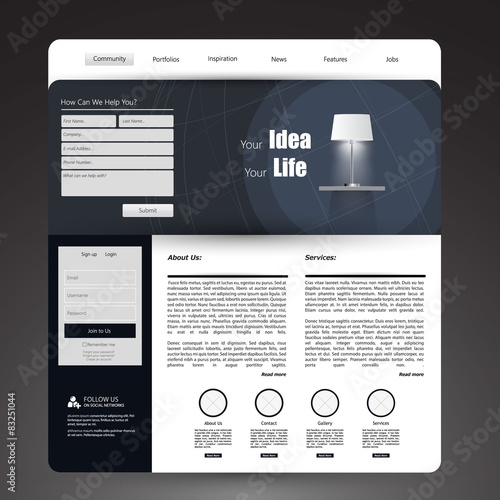 Web Design, elements. Templates for website. 