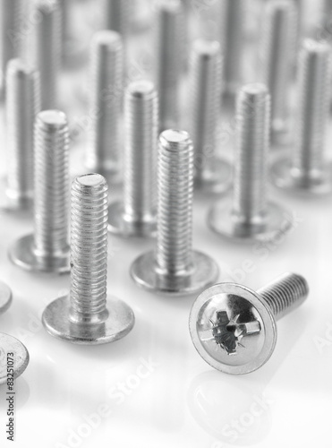 metal bolts tool on white