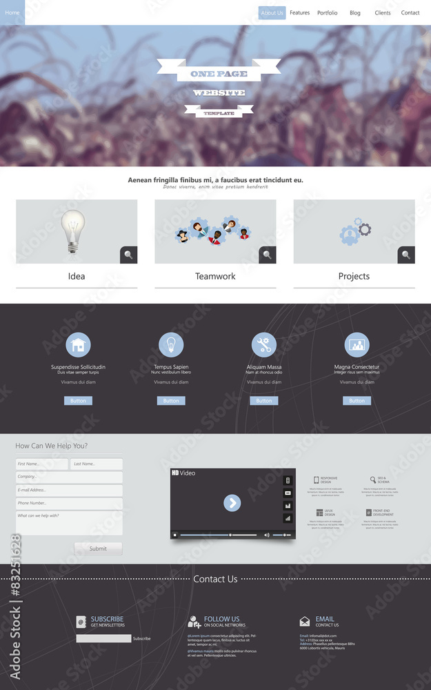 One Page Website Template One Page Website Template