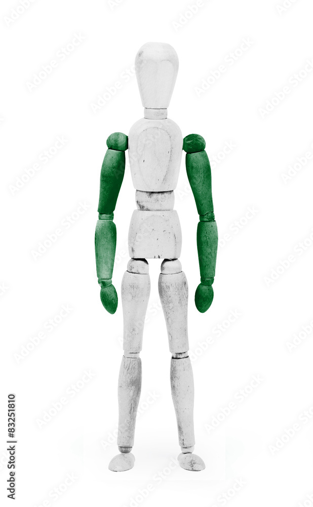 Wood figure mannequin with flag bodypaint - Nigeria Wood figure mannequin with flag bodypaint - Nigeria