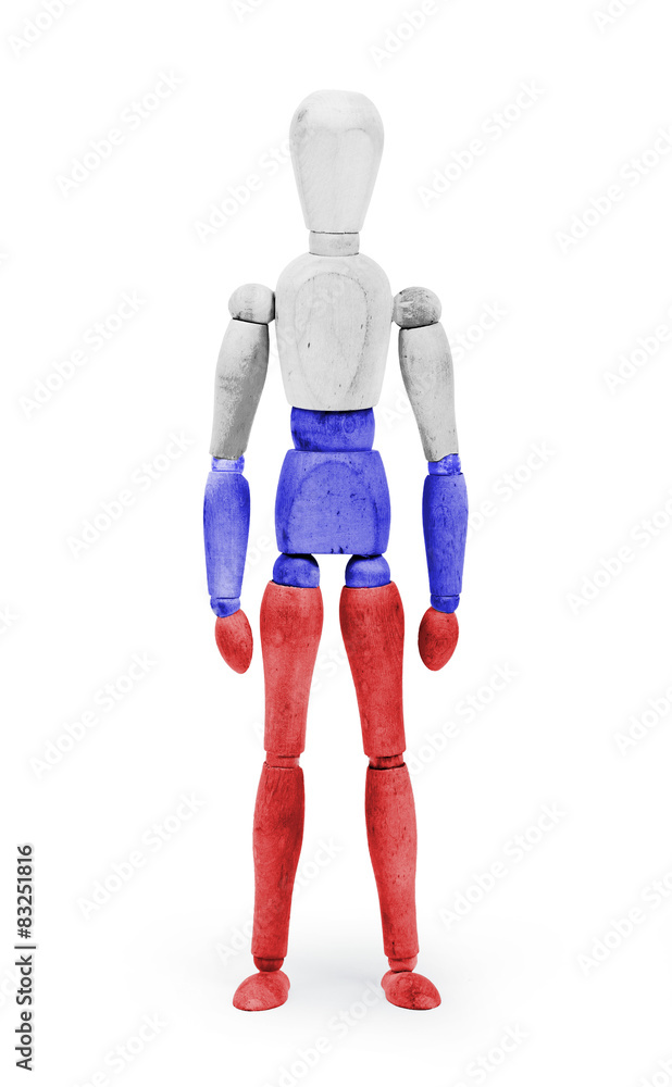 Wood figure mannequin with flag bodypaint - Russia Wood figure mannequin with flag bodypaint - Russia