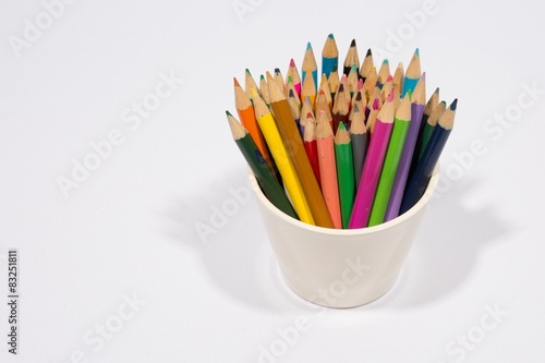 Colorful pencils isolated in white