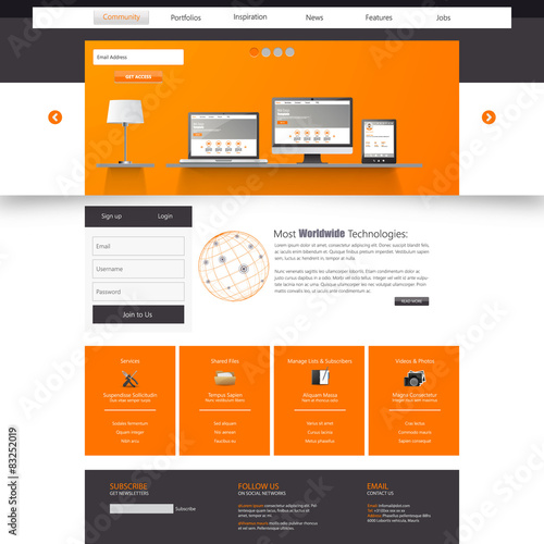 Website Template. Eps 10 Vector illustration,