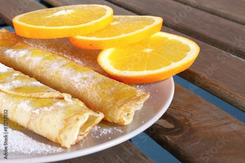 pancakes with oranges