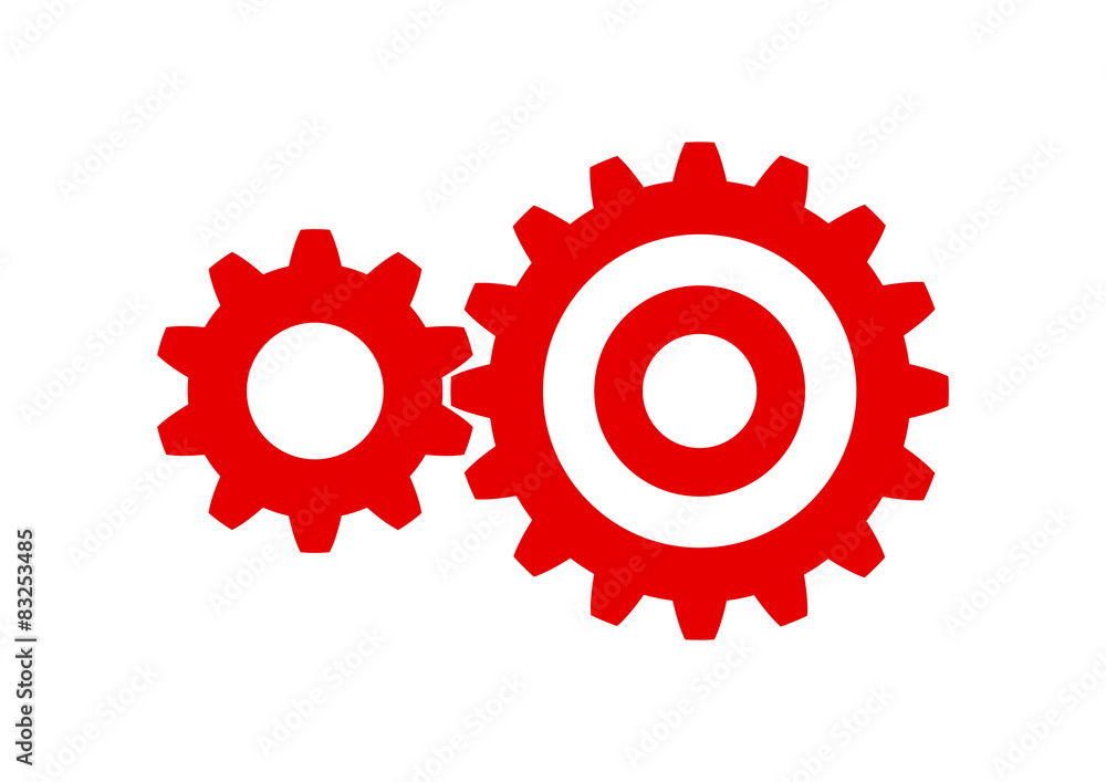 Red industrial icon on white background Red industrial icon on white background