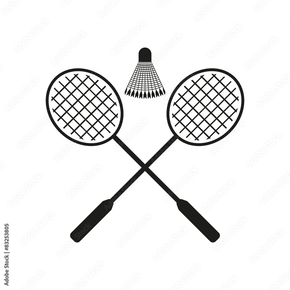 The badminton icon. Sport symbol. Flat The badminton icon. Sport symbol. Flat