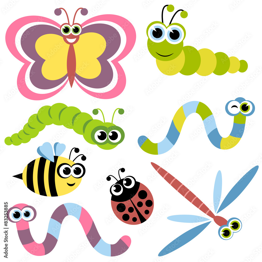 Naklejka premium Set of insects