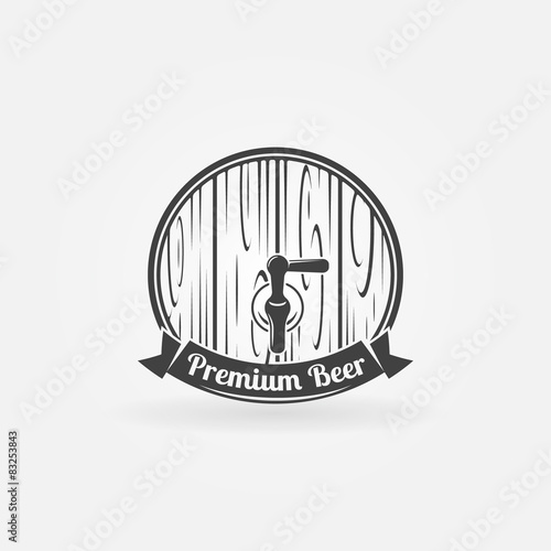 Beer wooden barrel logo