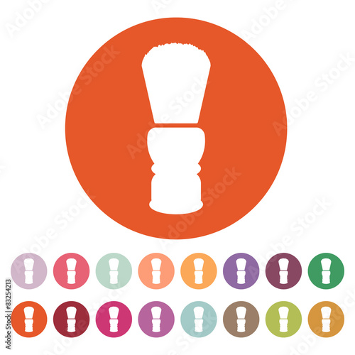 The shaving brush icon. Shaver symbol. Flat