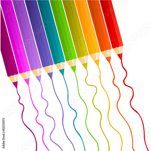 colorful pencils leaving colorful traces