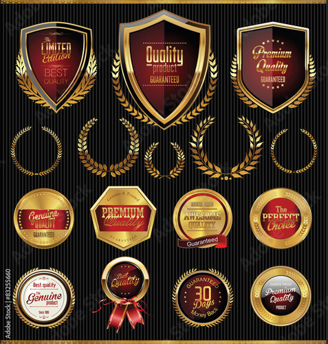 Golden shields, laurels and medals collection