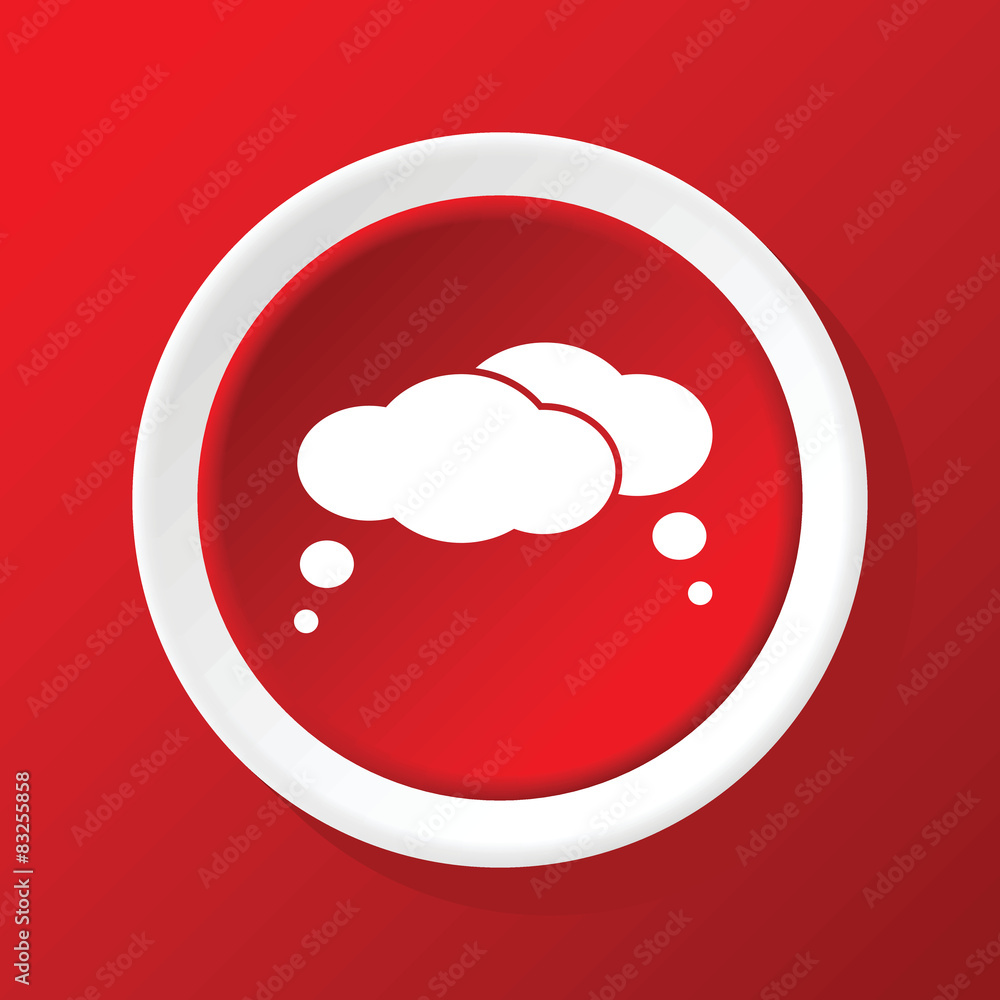 Thought clouds icon on red Thought clouds icon on red