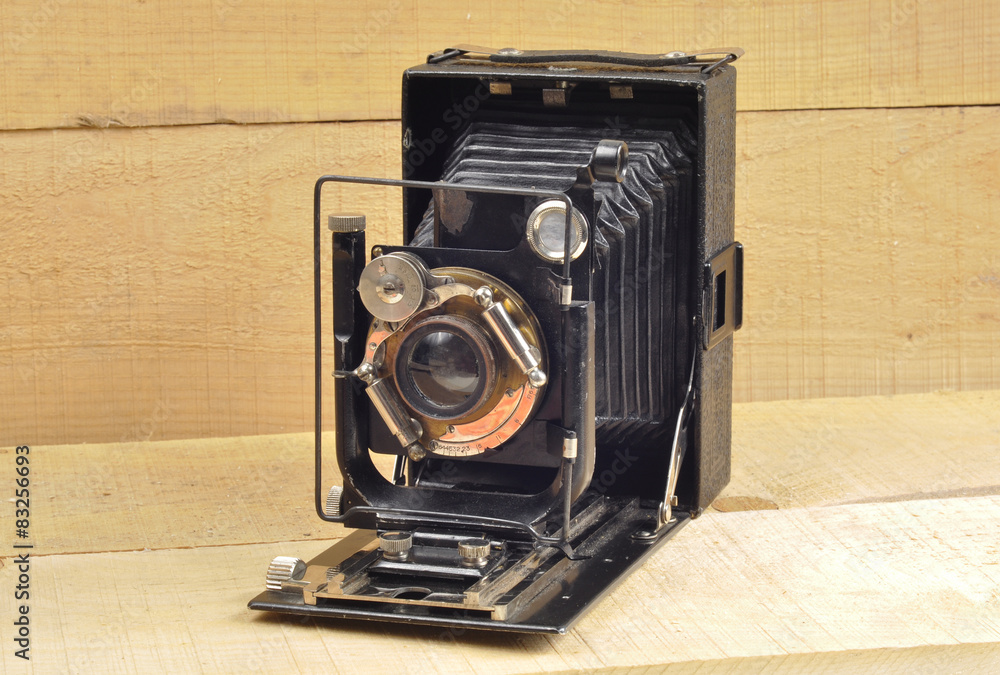 Vintage old camera with bellows