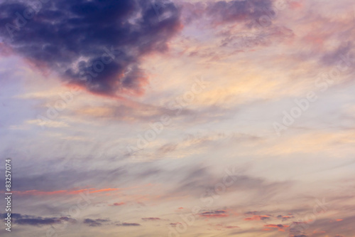  Scenic sky with clouds of different shapes at sunset. © gon4