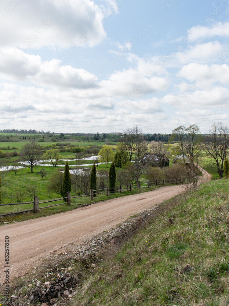 Fototapeta premium empty country road in spring