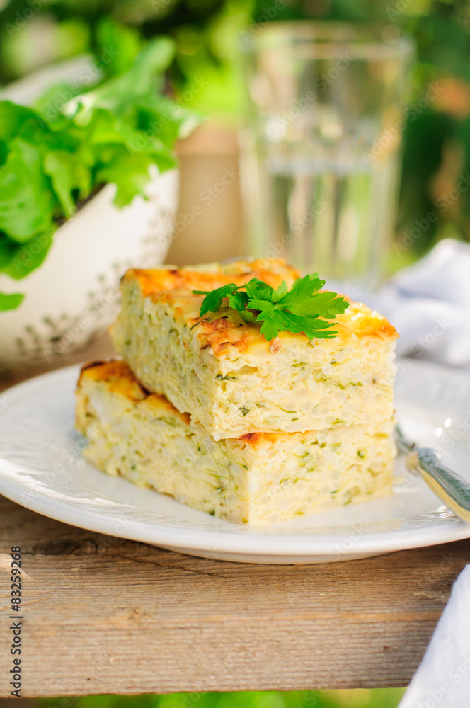 Zucchini Rice Slice with Cheese Zucchini Rice Slice with Cheese