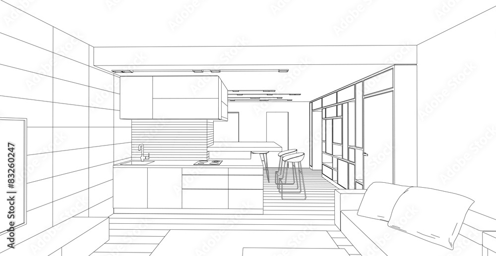 Fototapeta premium Interior. Architectural design.