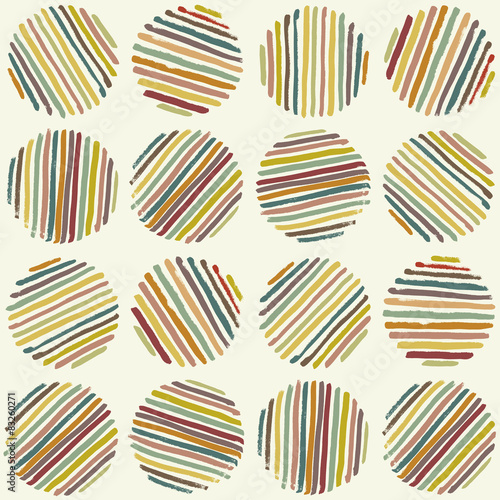 Circle seamless pattern. Brush Strokes