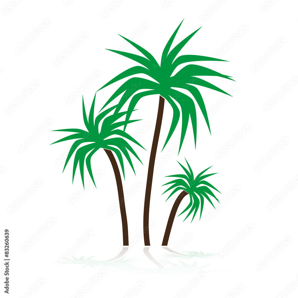 simple tropical green palm trees symbols eps10