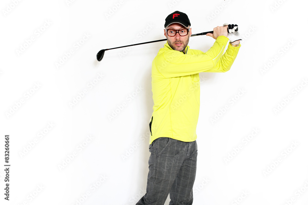Golfer beim Abschlag