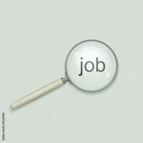 Magnifying glass. Job search