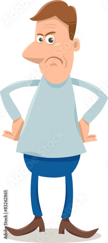 displeased man cartoon illustration
