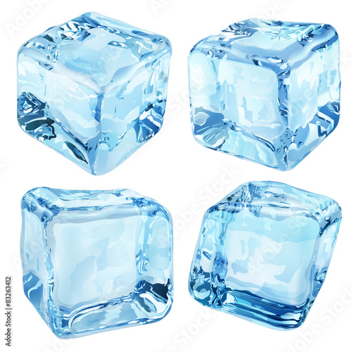 Opaque blue ice cubes