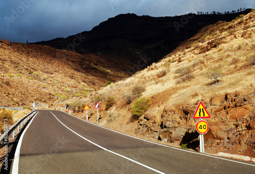 Road in Parque Natural de Pilancones in Gran Canaria photo