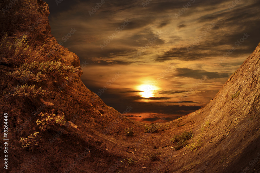 Naklejka premium Sunset Landscape