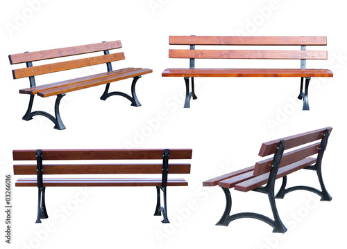 Fotobehang Bench isolated on white background