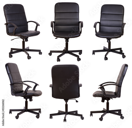 Black office chair isolated on white background