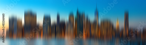 Photography Evening New York City skyline panorama