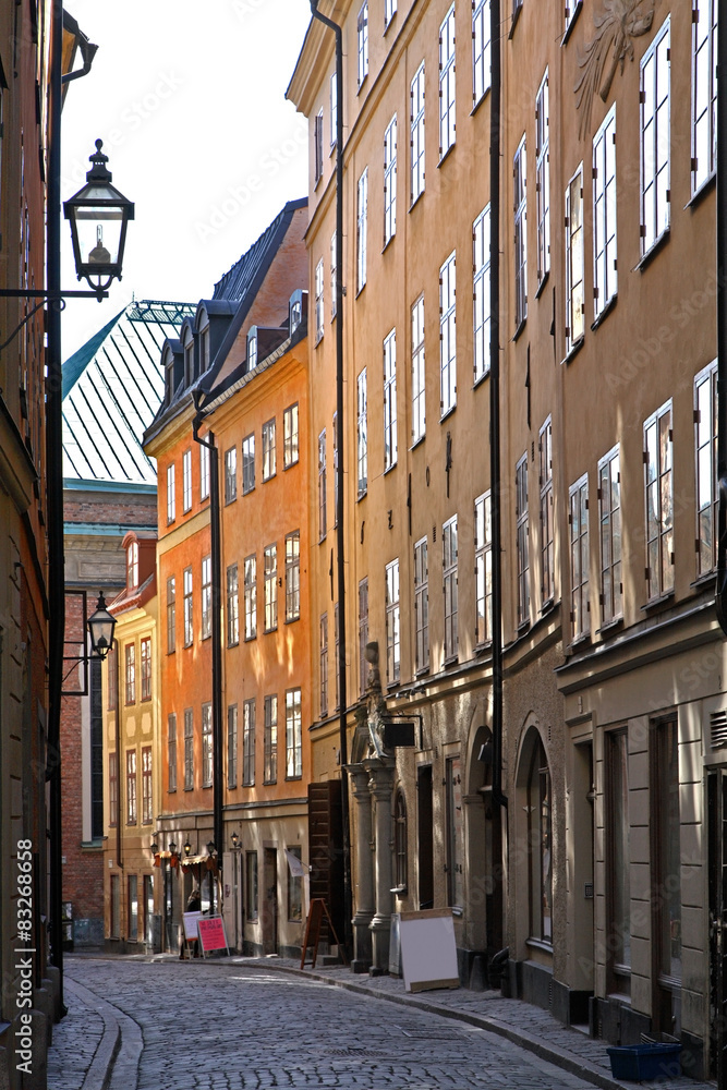 Old street in Stockholm. Sweden
