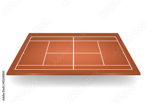 Vector 3d brown tennis court