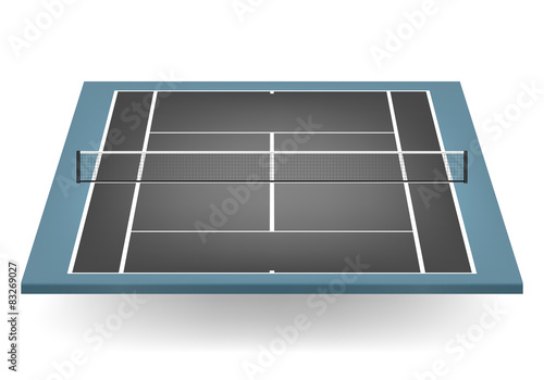 Vector combinated tennis court with netting photo