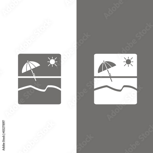 Icono playa BN