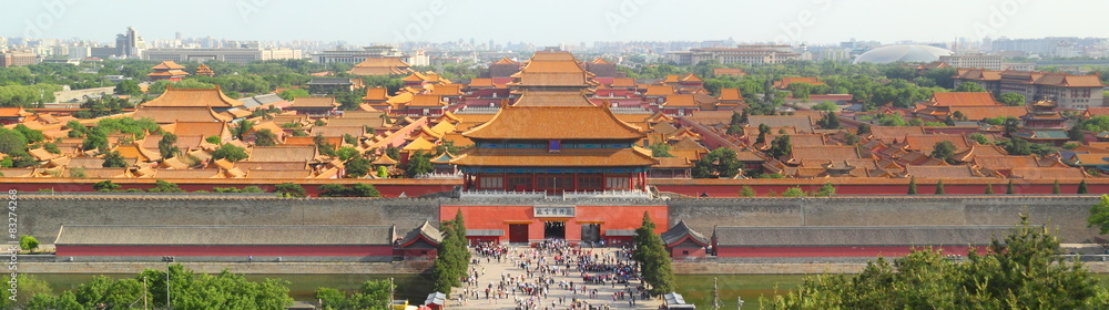 Panoramic view of the forbidden city in beijing (China)