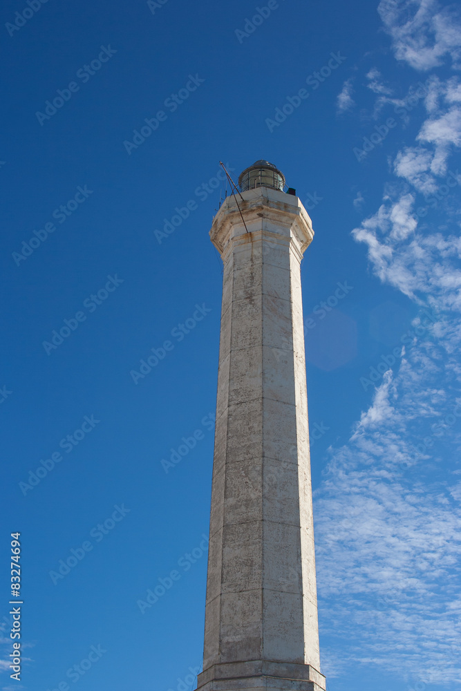 lighthouse of Santa meria di Leuca blue sky background