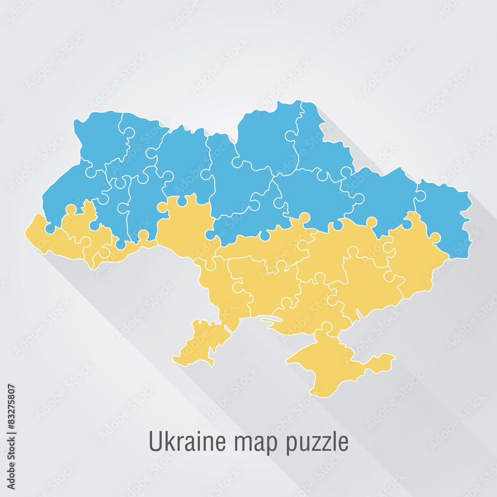 Obraz premium Ukraine administrative map puzzle