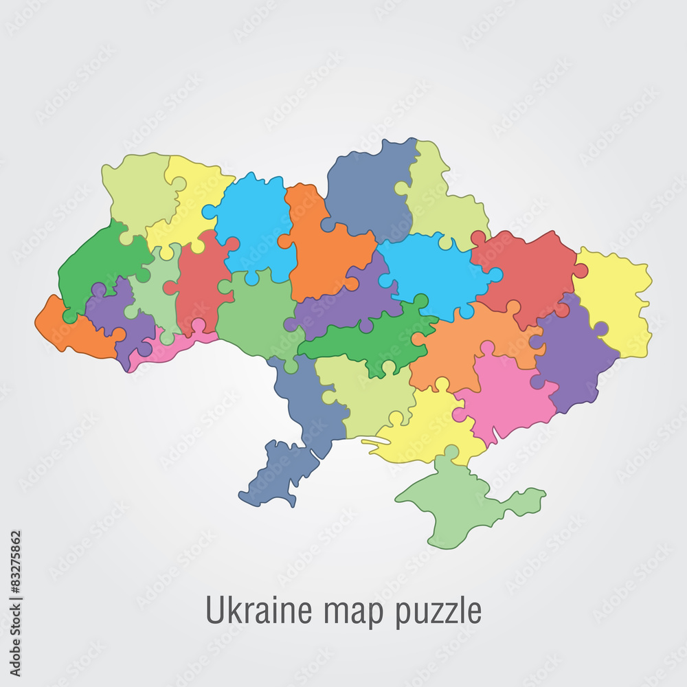 Ukraine administrative map puzzle