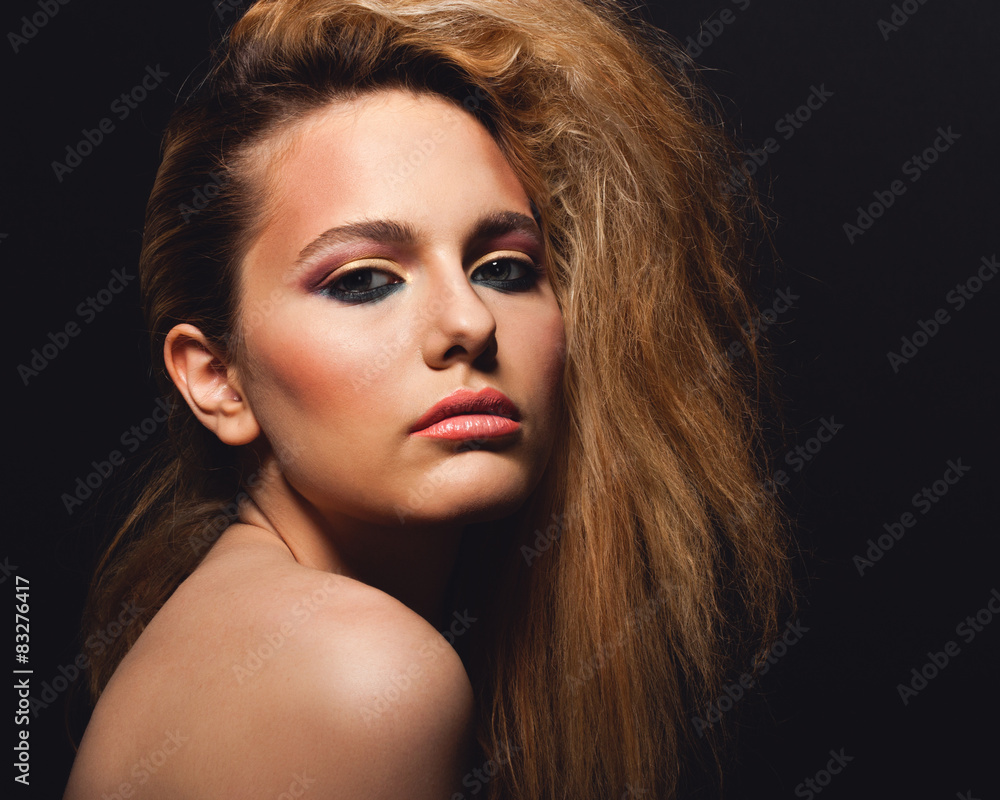 Fototapeta premium woman in rock style clothing