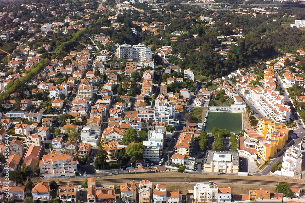 Aerial view of Estoril near Lisbon in Portugal