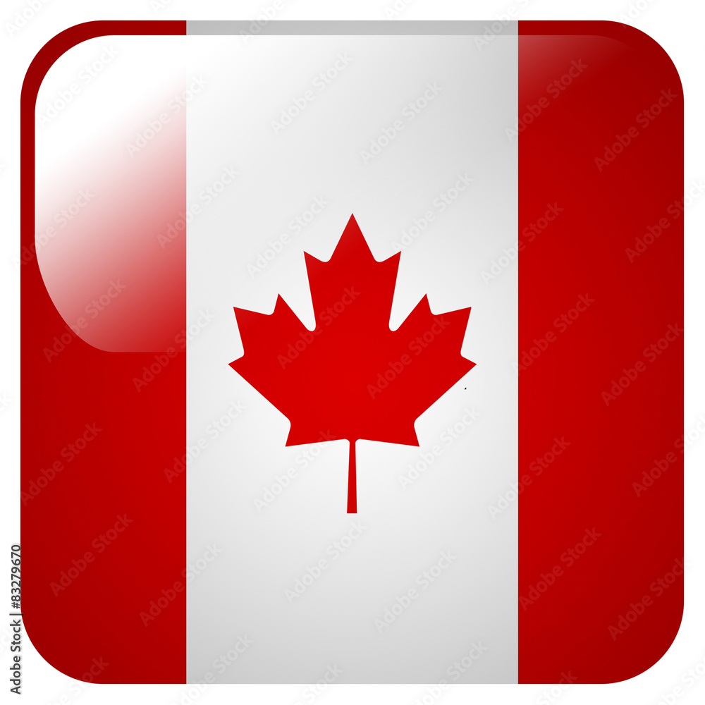 Glossy icon with flag of Canada Glossy icon with flag of Canada