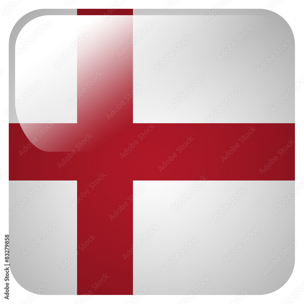 Obraz premium Glossy icon with flag of England