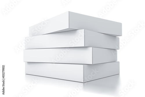 Stack of white square boxes